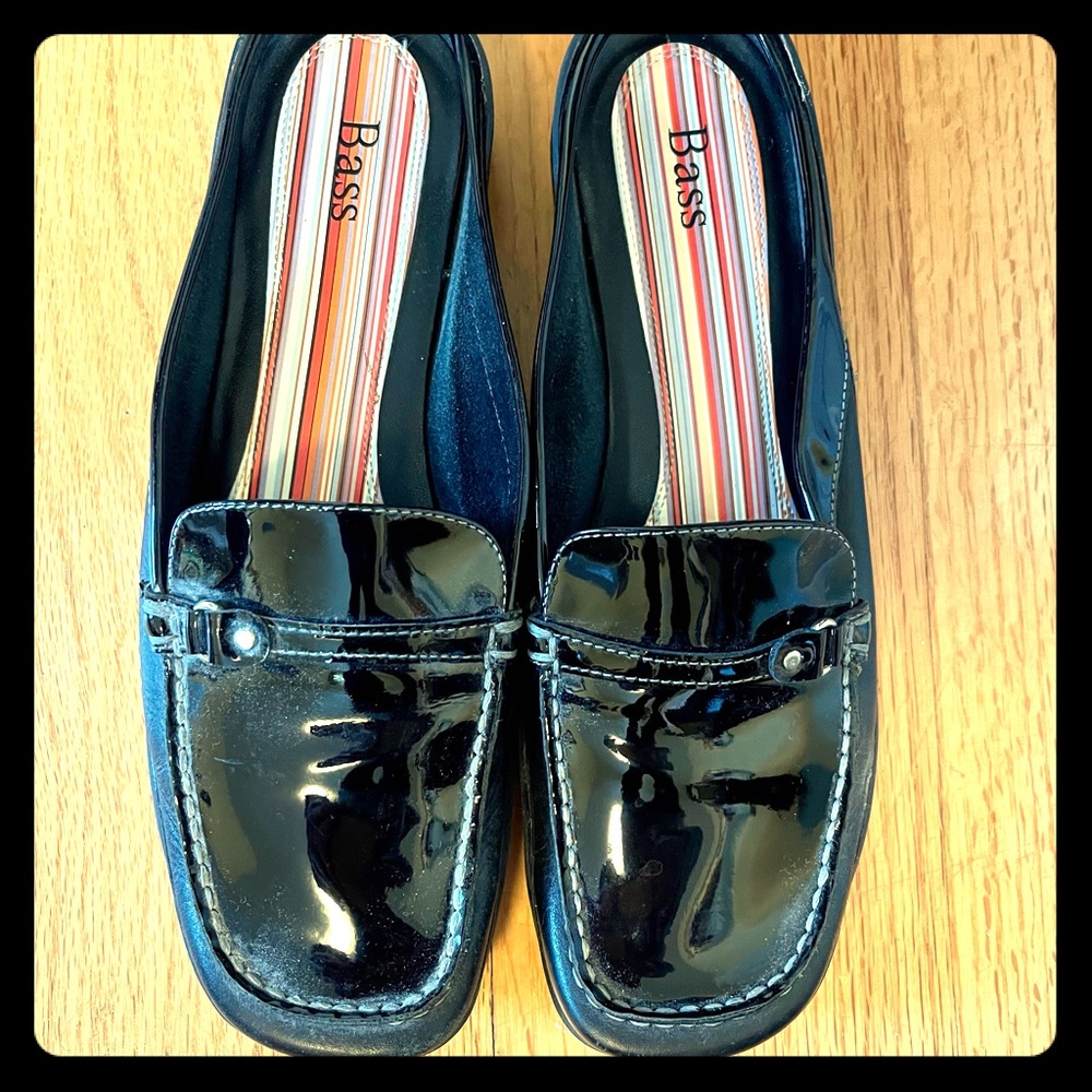 Patent leather mules